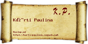 Kürti Paulina névjegykártya